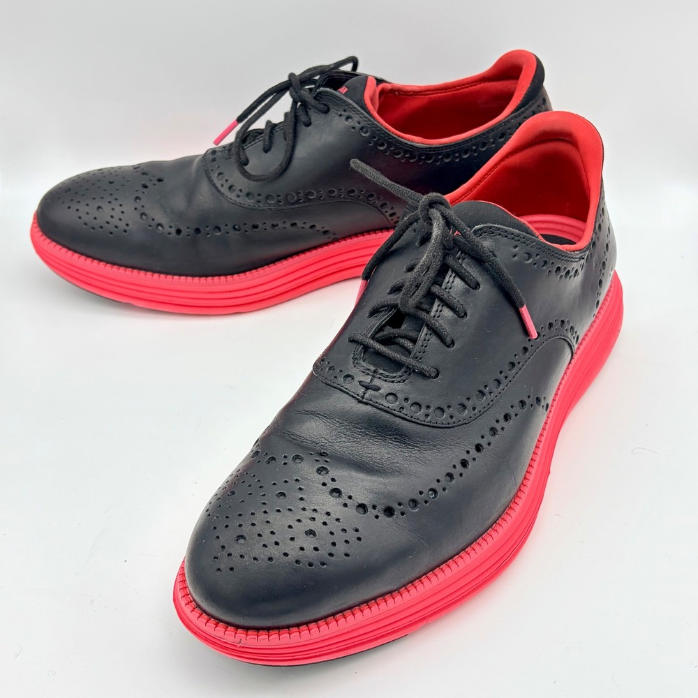 Cole Haan x Staple Pigeon OriginalGrand Wingtip Oxford Black Red Mens 12 Tech - Picture 2 of 12